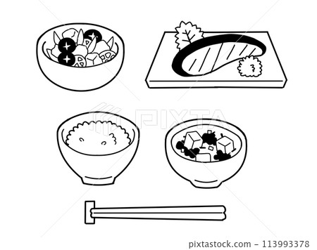 日本料理插畫（黑白） 113993378