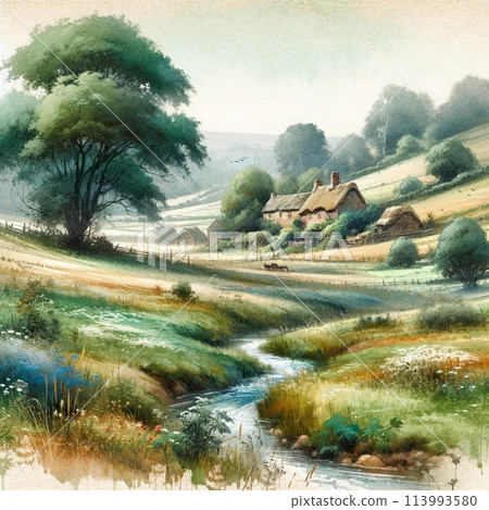 Nostalgic rural scenery 113993580
