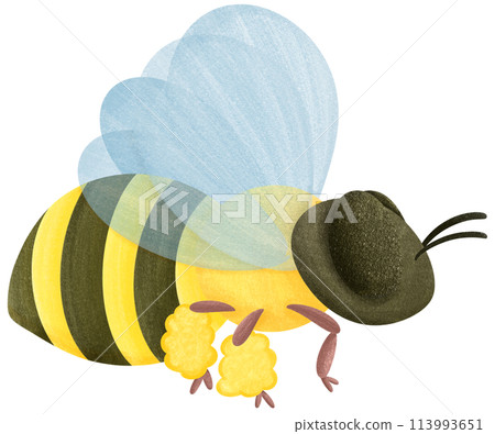 the view of flying bee ,bee cartoon character,the view of flying bee ,bee cartoon character,bee cartoon character Painted with bright colors 113993651