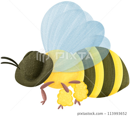 the view of flying bee ,bee cartoon character,the view of flying bee ,bee cartoon character,bee cartoon character Painted with bright colors 113993652