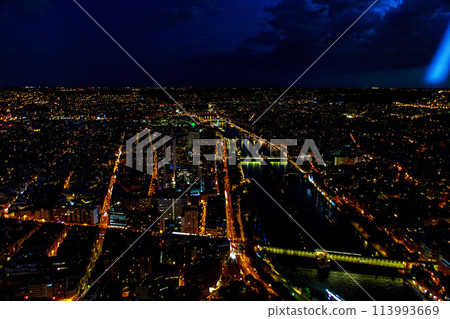 View of Paris, France from the Eiffel Tower 113993669