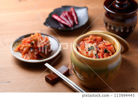 Authentic kimchi in a jar 113994445