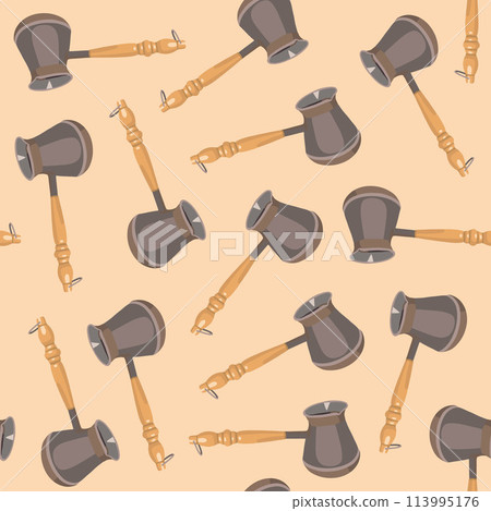 Vector isolated illustration of pattern with turks for making coffee. 113995176