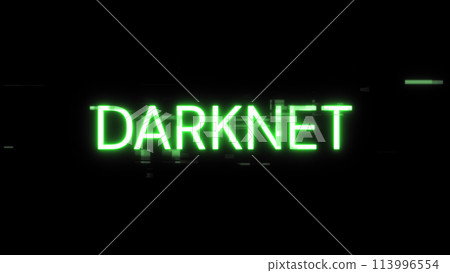 3D rendering darknet text with screen effects of technological glitches 113996554