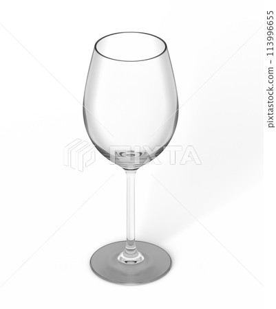 Empty wine glass with white background 113996655