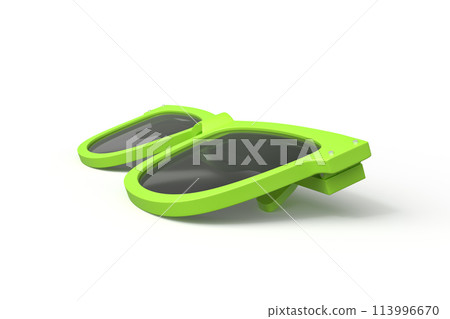 Green sunglasses with a modern design Green sunglasses with a modern design 113996670