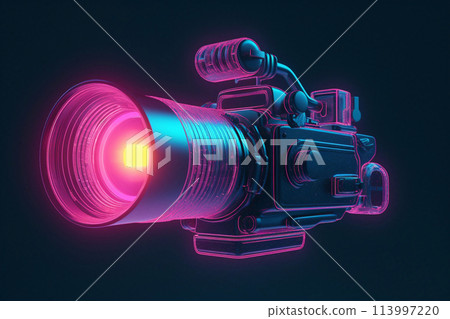 Video camera with neon effect. 113997220