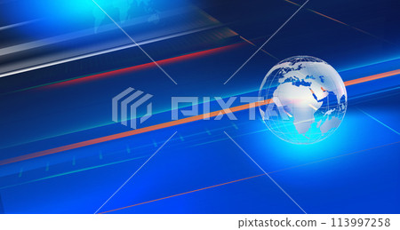 3D earth globe on blue background concept series  113997258