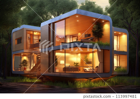 EcoHaven: Modular Harmony Residence.The project of a modular eco house. 113997481