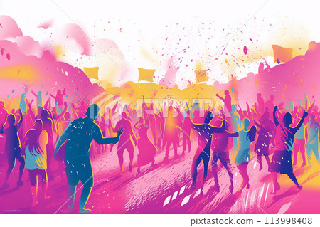 Holi color festival.Hindu spring festival. Holi color festival.Hindu spring festival. 113998408