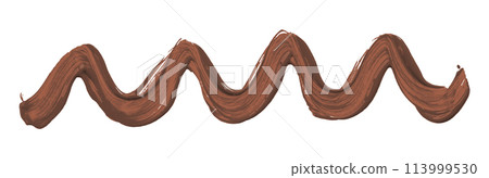 Brown brush isolated on white background. Watercolor 113999530