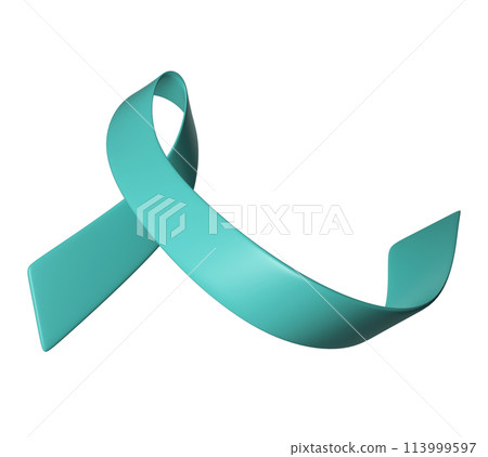 3d Ovarian Cancer Awareness Month Teal Color Ribbon Ovarian Cancer, Polycystic Ovary Syndrome, Post Traumatic Stress Disorder, Obsessive Compulsive Disorder for poster 113999597
