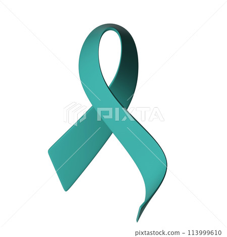 3d Ovarian Cancer Awareness Month Teal Color Ribbon Ovarian Cancer, Polycystic Ovary Syndrome, Post Traumatic Stress Disorder, Obsessive Compulsive Disorder for poster 113999610