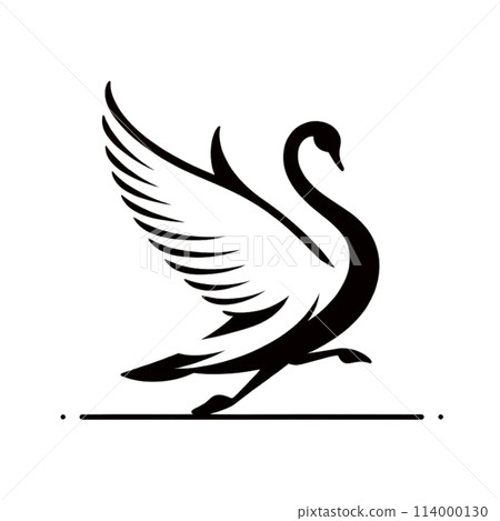 圖標 向前邁出一步 天鵝剪影 剝離藝術 生成人工智慧 114000130