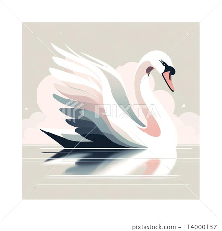 用溫暖的粉紅色插圖剝離藝術天鵝生成AI 用溫暖的粉紅色插圖剝離藝術天鵝生成AI 114000137