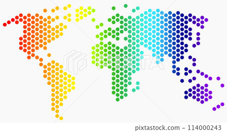 Circle shape world map on white background. Circle shape world map on white background. 114000243
