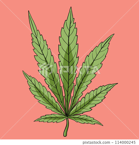 Simplicity cannabis leaf freehand drawing flat design. Simplicity cannabis leaf freehand drawing flat design. 114000245