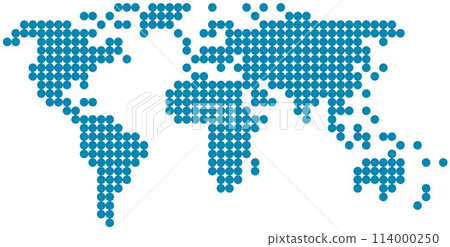 Circle shape world map on white background. 114000250