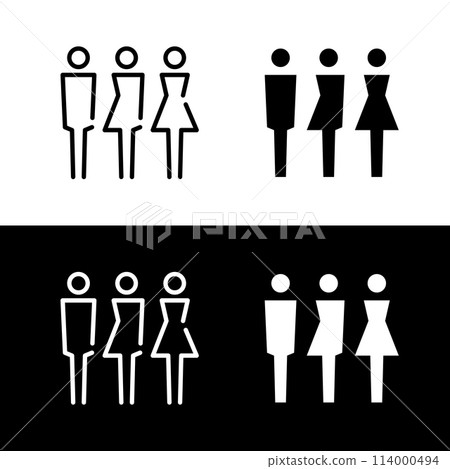 Simple genderless toilet pictogram 114000494