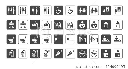 Simple toilet icon set 114000495