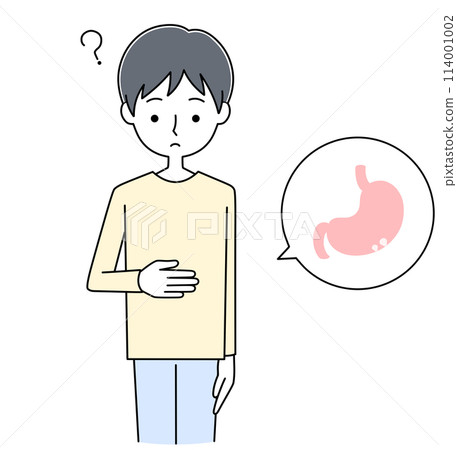 患有無症狀良性胃息肉的年輕人的插圖 患有無症狀良性胃息肉的年輕人的插圖 114001002