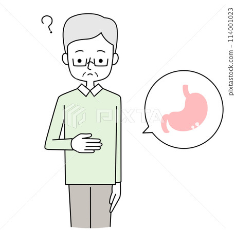 一位患有良性胃息肉且無症狀的老年婦女的插圖 114001023
