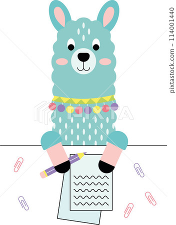 Llama cartoon alpaca animal vector illustration 114001440