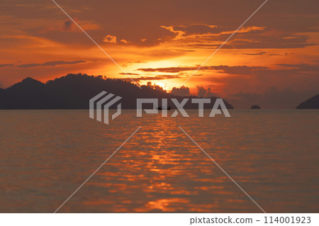 Clear blue turquoise seawater, Andaman sea in Phuket island in summer season, Thailand. Water in ocean pattern wallpaper background. 114001923