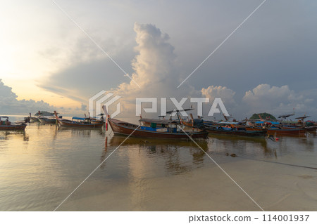 Clear blue turquoise seawater, Andaman sea in Phuket island in summer season, Thailand. Water in ocean pattern wallpaper background. 114001937