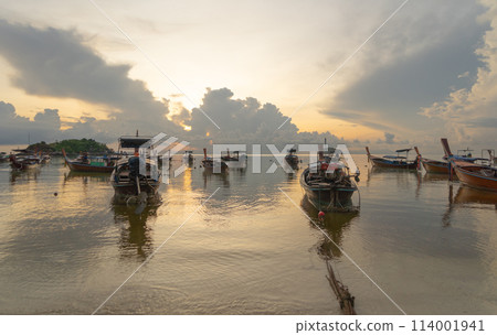 Clear blue turquoise seawater, Andaman sea in Phuket island in summer season, Thailand. Water in ocean pattern wallpaper background. 114001941