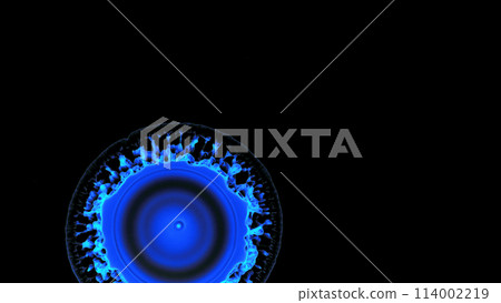Abstract circle background material. Beautiful blue circles like fireworks. 114002219