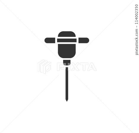 Jackhammer icon flat 114002350