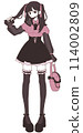 Illustration of a woman in a jimine-kei fashion 114002809