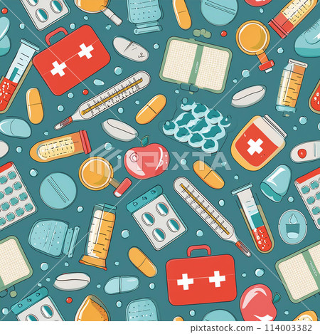 Medical seamless pattern background 114003382