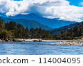 Punakha, Bhutan - Tourists ride on the rafting facility, providing an interesting experience for travel enthusiasts 114004095