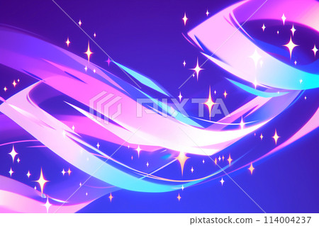 閃爍的霓虹燈波包裹在星星的光芒中的流行背景藝術 114004237