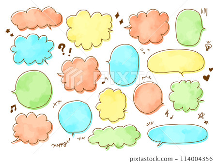 語音氣泡插圖集水彩 語音氣泡插圖集水彩 114004356