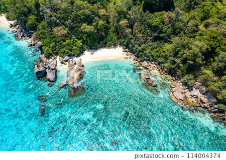 Aerial view of Similan island in Phang Nga, Thailand 114004374