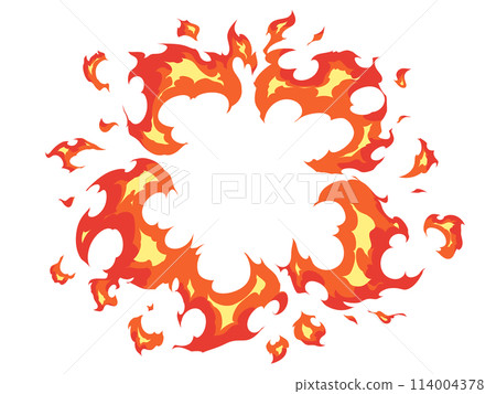 Illustration of a circular flame effect 114004378
