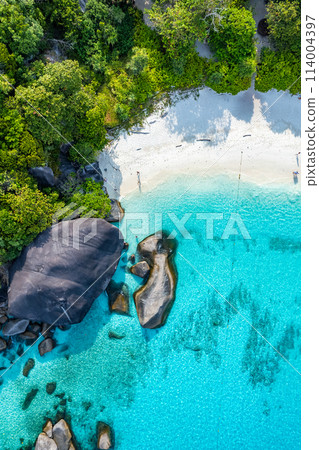 Aerial view of Similan island in Phang Nga, Thailand Aerial view of Similan island in Phang Nga, Thailand 114004397