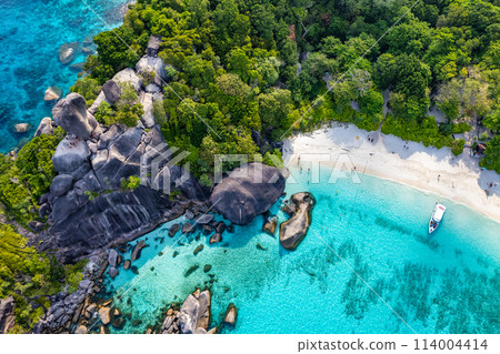 Aerial view of Similan island in Phang Nga, Thailand Aerial view of Similan island in Phang Nga, Thailand 114004414