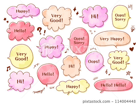 語音氣泡插圖集水彩 114004448