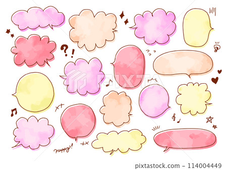 語音氣泡插圖集水彩 114004449