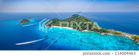 Aerial view of Similan island in Phang Nga, Thailand Aerial view of Similan island in Phang Nga, Thailand 114004463