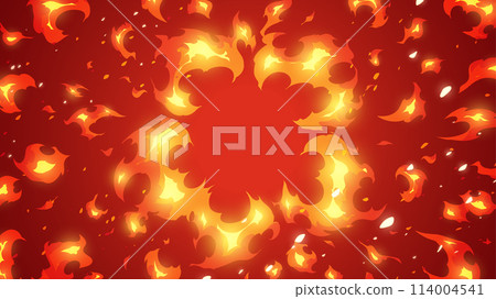 Background illustration of a flame effect spreading from the center_16:9 114004541