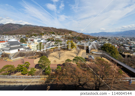 山梨縣甲府市舞鶴城公園，從天守閣眺望 114004544