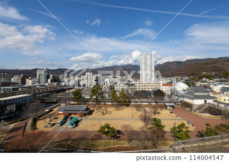 Maizuru Castle Park, Kofu City, Yamanashi Prefecture. View from the castle tower. 114004547