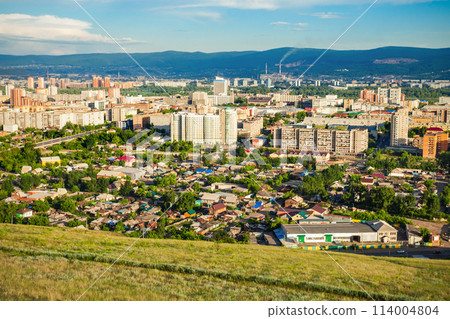 Krasnoyarsk aerial panoramic view Krasnoyarsk aerial panoramic view 114004804