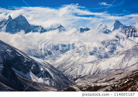 Mountain landscape in Everest region, Nepal Mountain landscape in Everest region, Nepal 114005187