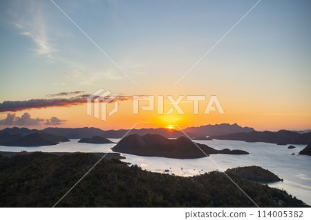 Coron town aerial panoramic view, Busuanga 114005382